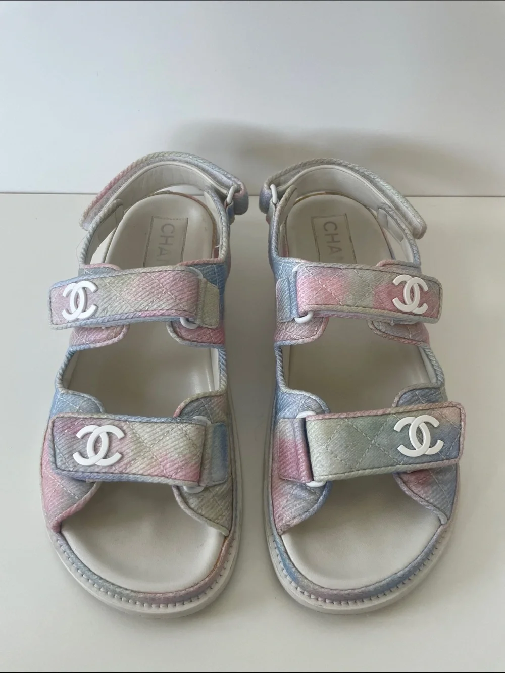 Chanel 22C Gate No. 5 Slingback Dad Sandals Size 38.5